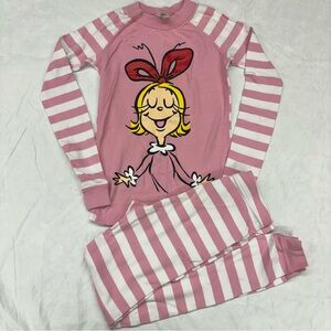Hanna Andersson The Grinch Cindy Lou Who Organic Long Johns‎ Pajamas Size 10